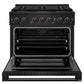 ZLINE 36 in. 5.2 cu. ft. Marino Dual Fuel Range with 6 Burner DuoPro™ Cooktop and Electric Convection Oven in Black Stainless Steel (PMDRB-36)