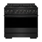 ZLINE 36 in. 5.2 cu. ft. Marino Dual Fuel Range with 6 Burner DuoPro™ Cooktop and Electric Convection Oven in Black Stainless Steel (PMDRB-36)