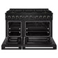 ZLINE 48 in. 6.7 cu. ft. Marino Dual Fuel Range with 8 Burner DuoPro™ Cooktop and Dual Ovens in Black Stainless Steel (PMDRB-48)