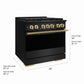 ZLINE Autograph Edition 36 in. 5.2 cu. ft. Marino Dual Fuel Range with 6 Burner DuoPro™ Cooktop and Electric Convection Oven in Black Stainless Steel and Polished Gold Accents (PMDRBZ-36-G)