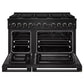 ZLINE 48 in. 6.7 cu. ft. Marino Double Oven Dual Fuel Range in Black Stainless Steel with 8 Brass Burners (MDRB-BR-48)
