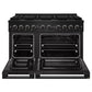 ZLINE 48 in. 6.7 cu. ft. Marino Double Oven Gas Range with 8 Burner Cooktop in Black Stainless Steel (MGRB-48)