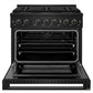 ZLINE 36 in. 5.2 cu. ft. Marino Gas Range with 6 Burner DuoPro™ Cooktop and Convection Gas Oven in Black Stainless Steel (PMGRB-36)