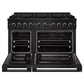 ZLINE 48 in. 6.7 cu. ft. Marino Gas Range with 8 Burner DuoPro™ Cooktop and Dual Ovens in Black Stainless Steel (PMGRB-48)