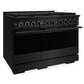 ZLINE 48 in. 6.7 cu. ft. Marino Gas Range with 8 Burner DuoPro™ Cooktop and Dual Ovens in Black Stainless Steel (PMGRB-48)
