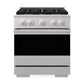 ZLINE 30 in. 4.2 cu. ft. Marino Dual Fuel Range with Gas Cooktop and Electric Convection Oven in Satin Stainless Steel with 4 Brass Burners (MDRS-BR-30)