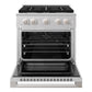ZLINE 30 in. 4.2 cu. ft. Marino Dual Fuel Range with 4 Burner Gas Cooktop and Electric Convection Oven in Satin Stainless Steel (MDRS-30)