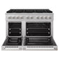 ZLINE 48 in. 6.7 cu. ft. Marino Double Oven Dual Fuel Range in Satin Stainless Steel with 8 Brass Burners (MDRS-BR-48)