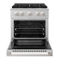 ZLINE 30 in. 4.2 cu. ft. Marino Dual Fuel Range with 4 Burner DuoPro™ Cooktop and Electric Convection Oven in Satin Stainless Steel (PMDRS-30)
