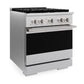 ZLINE 30 in. 4.2 cu. ft. Marino Dual Fuel Range with 4 Burner DuoPro™ Cooktop and Electric Convection Oven in Satin Stainless Steel (PMDRS-30)