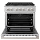 ZLINE 36 in. 5.2 cu. ft. Marino Dual Fuel Range with 6 Burner DuoPro™ Cooktop and Electric Convection Oven in Satin Stainless Steel (PMDRS-36)
