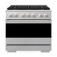 ZLINE 36 in. 5.2 cu. ft. Marino Dual Fuel Range with 6 Burner DuoPro™ Cooktop and Electric Convection Oven in Satin Stainless Steel (PMDRS-36)