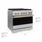 ZLINE Autograph Edition 36 in. 5.2 cu. ft. Marino Dual Fuel Range with 6 Burner DuoPro™ Cooktop and Electric Convection Oven in Satin Stainless Steel and Champagne Bronze Accents (PMDRSZ-36-CB)