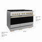 ZLINE Autograph Edition 48 in. 6.7 cu. ft. Marino Double Oven Dual Fuel Range with 8 Burner Gas Cooktop in Satin Stainless Steel and Champagne Bronze Accents (MDRSZ-48-CB)