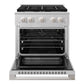 ZLINE 30 in. 4.2 cu. ft. Marino Gas Range with 4 Burner Cooktop and Convection Gas Oven in Satin Stainless Steel (MGRS-30)