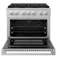 ZLINE 36 in. 5.2 cu. ft. Marino Gas Range with 6 Burner Cooktop and Convection Gas Oven in Satin Stainless Steel (MGRS-36)