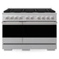 ZLINE 48 in. 6.7 cu. ft. Marino Double Oven Gas Range with 8 Burner Cooktop in Satin Stainless Steel (MGRS-48)