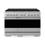 ZLINE 48 in. 6.7 cu. ft. Marino Double Oven Gas Range in Satin Stainless Steel with 8 Brass Burners (MGRS-BR-48) main image.