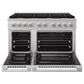 ZLINE 48 in. 6.7 cu. ft. Marino Double Oven Gas Range in Satin Stainless Steel with 8 Brass Burners (MGRS-BR-48)