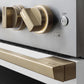 ZLINE Autograph Edition 48 in. 6.7 cu. ft. Marino Double Oven Gas Range with 8 Burner Cooktop in Satin Stainless Steel with White Matte Doors and Champagne Bronze Accents (MGRSZ-WM-48-CB)