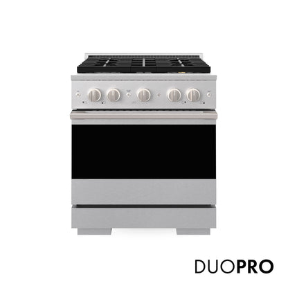 ZLINE 30 in. 4.2 cu. ft. Marino Gas Range with 4 Burner DuoPro™ Cooktop and Convection Gas Oven in Satin Stainless Steel (PMGRS-30)