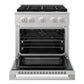 ZLINE 30 in. 4.2 cu. ft. Marino Gas Range with 4 Burner DuoPro™ Cooktop and Convection Gas Oven in Satin Stainless Steel (PMGRS-30)