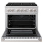 ZLINE 36 in. 5.2 cu. ft. Marino Gas Range with 6 Burner DuoPro™ Cooktop and Convection Gas Oven in Satin Stainless Steel (PMGRS-36)