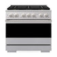ZLINE 36 in. 5.2 cu. ft. Marino Gas Range with 6 Burner DuoPro™ Cooktop and Convection Gas Oven in Satin Stainless Steel (PMGRS-36)