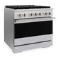 ZLINE 36 in. 5.2 cu. ft. Marino Gas Range with 6 Burner DuoPro™ Cooktop and Convection Gas Oven in Satin Stainless Steel (PMGRS-36)