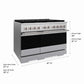ZLINE 48 in. 6.7 cu. ft. Marino Gas Range with 8 Burner DuoPro™ Cooktop and Dual Ovens in Satin Stainless Steel (PMGRS-48)