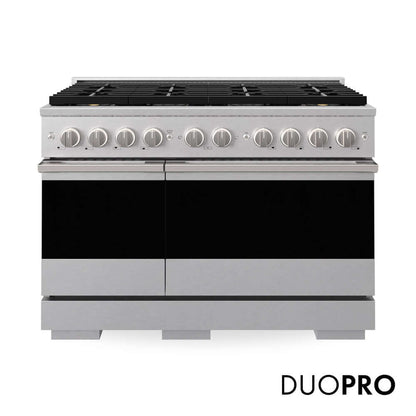 ZLINE 48 in. 6.7 cu. ft. Marino Gas Range with 8 Burner DuoPro™ Cooktop and Dual Ovens in Satin Stainless Steel (PMGRS-48)