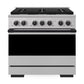ZLINE Autograph Edition 36 in. 5.2 cu. ft. Marino Dual Fuel Range with 6 Burner Gas Cooktop and Electric Convection Oven in Stainless Steel with Matte Black Accents (MDRZ-36-MB)
