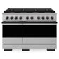 ZLINE Autograph Edition 48 in. 6.7 cu. ft. Marino Double Oven Dual Fuel Range with 8 Burner Gas Cooktop in Stainless Steel and Matte Black Accents (MDRZ-48-MB)