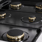 ZLINE Autograph Edition 36 in. 5.2 cu. ft. Marino Dual Fuel Range with 6 Burner Gas Cooktop and Electric Convection Oven in Stainless Steel with White Matte Door and Matte Black Accents (MDRZ-WM-36-MB)