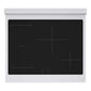 ZLINE Autograph Edition 30 in. 4.2 cu. ft. Marino Induction Range with 4 Element Cooktop and Electric Convection Oven in Stainless Steel with Matte Black Accents (MINRZ-30-MB) top-down, above cooking surface.