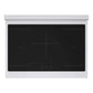 ZLINE 36 in. 5.2 cu. ft. Marino Induction Range with 5 Element Cooktop and Electric Convection Oven in Stainless Steel (MINR36) top-down, above cooking surface.