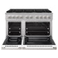 ZLINE 48 in. 6.7 cu. ft. Marino Double Oven Dual Fuel Range with 8 Burner Gas Cooktop in Stainless Steel with White Matte Doors (MDR-WM-48)