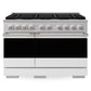 ZLINE 48 in. 6.7 cu. ft. Marino Double Oven Dual Fuel Range with 8 Burner Gas Cooktop in Stainless Steel with White Matte Doors (MDR-WM-48)
