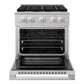 ZLINE 30 in. 4.2 cu. ft. Marino Dual Fuel Range with 4 Burner Gas Cooktop and Electric Convection Oven in Stainless Steel (MDR30)