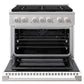 ZLINE 36 in. 5.2 cu. ft. Marino Dual Fuel Range with 6 Burner DuoPro™ Cooktop and Electric Convection Oven with White Matte Door (PMDR-WM-36)