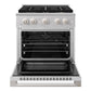 ZLINE 30 in. 4.2 cu. ft. Marino Dual Fuel Range with 4 Burner DuoPro™ Cooktop and Electric Convection Oven in Stainless Steel (PMDR30)