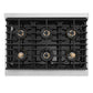 ZLINE Autograph Edition 36 in. 5.2 cu. ft. Marino Dual Fuel Range with 6 Burner DuoPro™ Cooktop and Electric Convection Oven in Stainless Steel and Polished Gold Accents (PMDRZ-36-G)