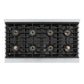 ZLINE Autograph Edition 48 in. 6.7 cu. ft. Marino Dual Fuel Range with 8 Burner DuoPro™ Cooktop and Dual Ovens in Stainless Steel and Champagne Bronze Accents (PMDRZ-48-CB)