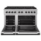 ZLINE Autograph Edition 48 in. 6.7 cu. ft. Marino Dual Fuel Range with 8 Burner DuoPro™ Cooktop and Dual Ovens in Stainless Steel and Matte Black Accents (PMDRZ-48-MB)