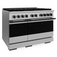 ZLINE Autograph Edition 48 in. 6.7 cu. ft. Marino Dual Fuel Range with 8 Burner DuoPro™ Cooktop and Dual Ovens in Stainless Steel and Matte Black Accents (PMDRZ-48-MB)