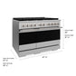 ZLINE 48 in. 6.7 cu. ft. Marino Dual Fuel Range with 8 Burner Gas Cooktop and Dual Ovens in Stainless Steel (MDR48)