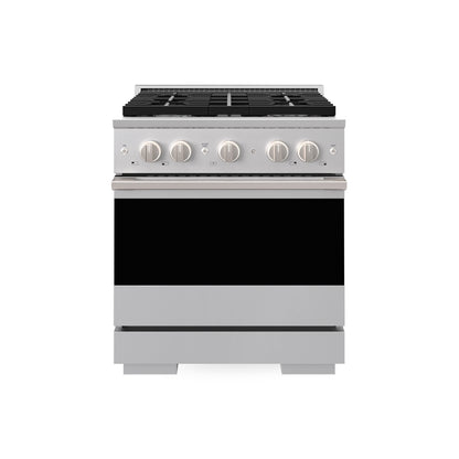 ZLINE 30 in. 4.2 cu. ft. Marino Gas Range with Convection Gas Oven in Stainless Steel with 4 Brass Burners (MGR-BR-30) main image.