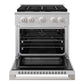 ZLINE 30 in. 4.2 cu. ft. Marino Gas Range with Convection Gas Oven in Stainless Steel with 4 Brass Burners (MGR-BR-30)