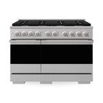 ZLINE 48 in. 6.7 cu. ft. Marino Double Oven Gas Range in Stainless Steel with 8 Brass Burners (MGR-BR-48) main image.