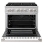 ZLINE 36 in. 5.2 cu. ft. Marino Gas Range with 6 Burner Cooktop and Convection Gas Oven in Stainless Steel with White Matte Door (MGR-WM-36)